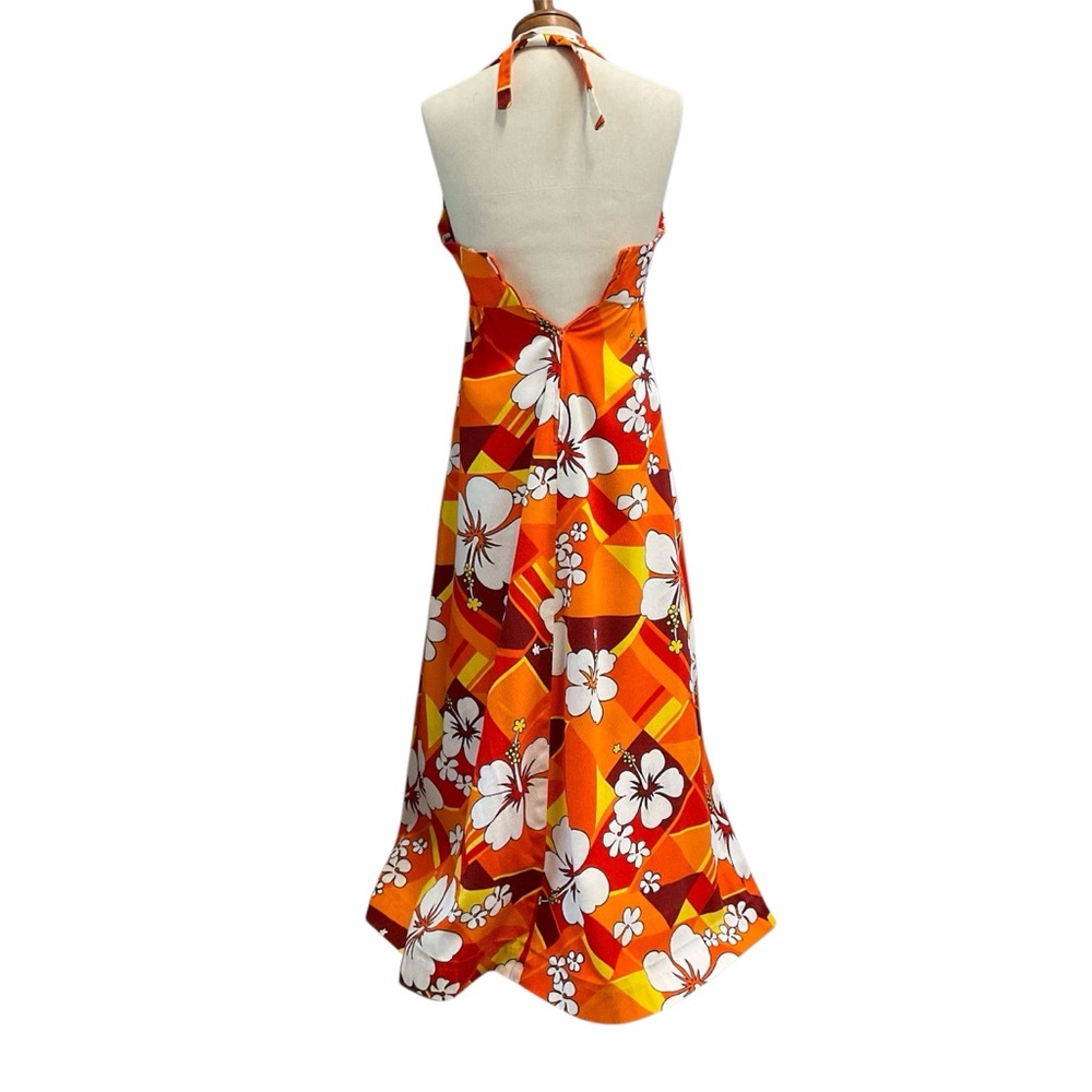 Hukilau Vintage Hawaiian Maxi Halter Dress. Sz 6. - Picture 2 of 10